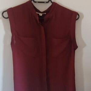 Olive & Oak Rich Maroon Sleeveless Blouse
